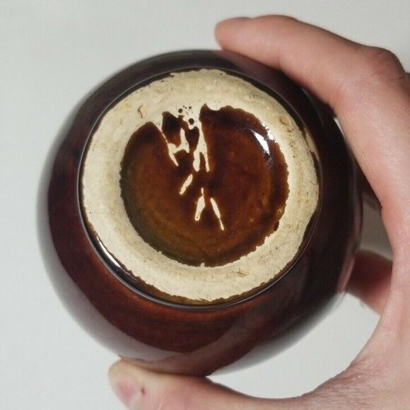 Small Cruet vase/ creamer brown drip glaze. Retro style - Picture 7 of 7